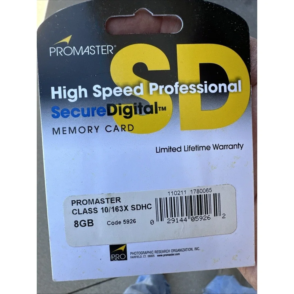 Promaster 8GB Class 10 Performance SD HC Memory Card High Speed